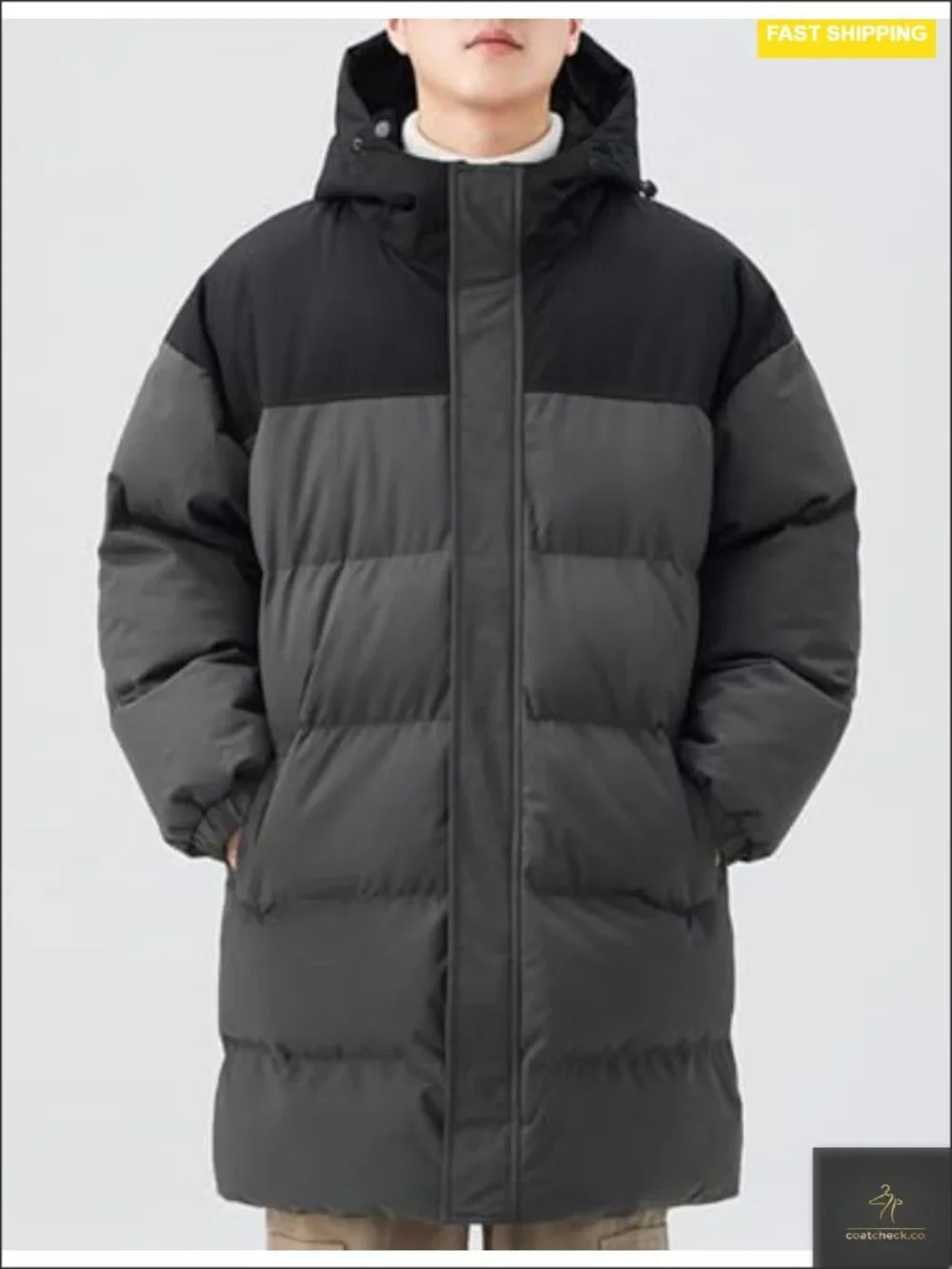 Unisex Mid-Length Quilted Puffer Jacket Windproof Warm Winter Parka Coat